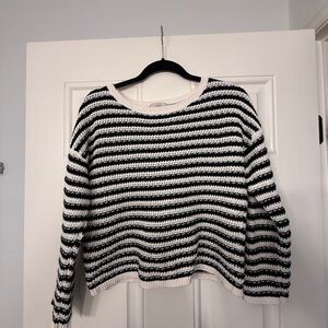 LOFT Black and White Striped Sweater